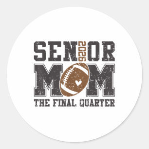 Senior Football Mum Football Mama Game Day Cl Of 2 Classic Round Sticker