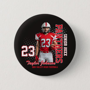 Senior Football Player Custom Photo Sports Team 6 Cm Round Badge