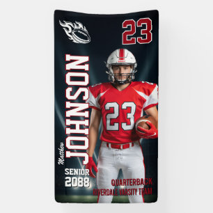 Senior Football Team Player Sports Photo Vertical Banner