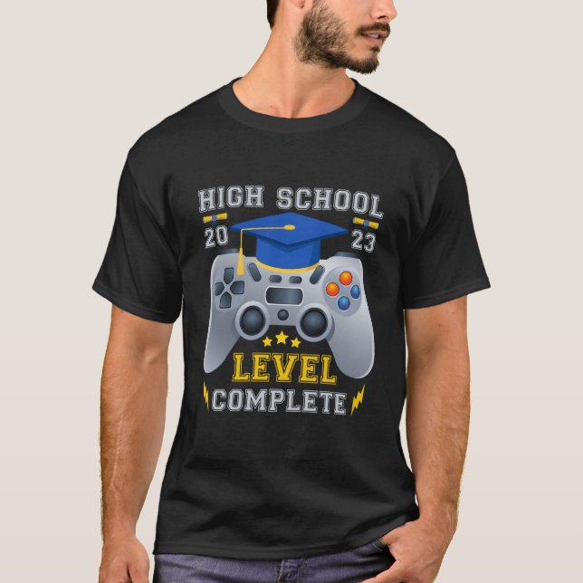 Senior Gamer 2023 High School Levelcomplete 2023 G T-Shirt (Front)