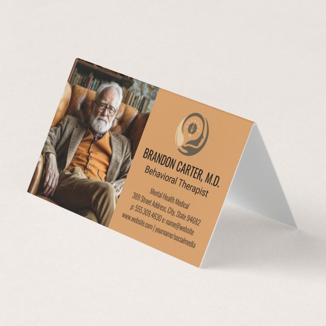 Senior Gentleman | Therapist Business Card (Front)
