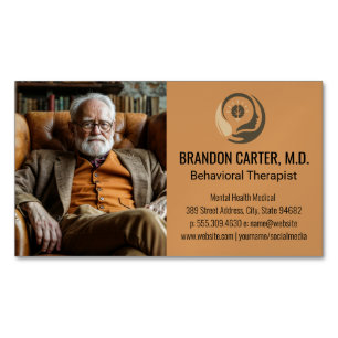 Senior Gentleman   Therapist Magnetic Business Card