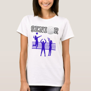 Senior Girls Volleyball Team with Black Silhouette T-Shirt