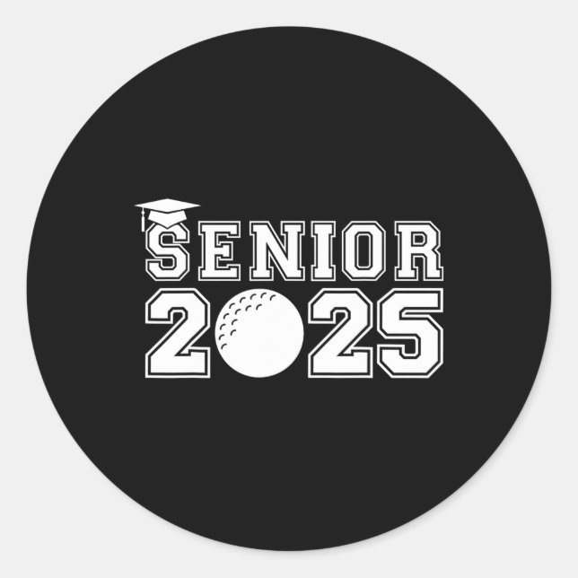 Senior Golf Cl Of 2025 Graduation School Graduate  Classic Round Sticker (Front)
