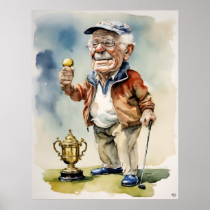 Senior Golfer - Golf Art Print