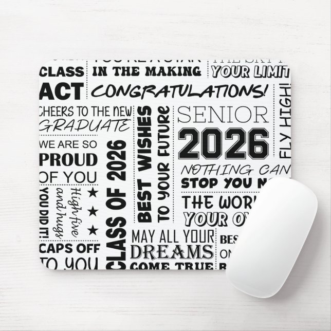 Senior Graduate 2026 Mouse Mat (With Mouse)