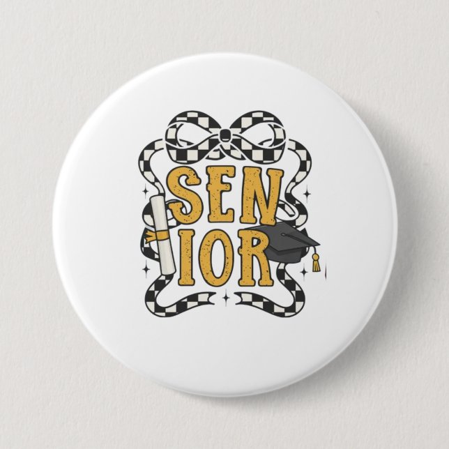Senior Graduation Class Design 🎓✨ 7.5 Cm Round Badge (Front)