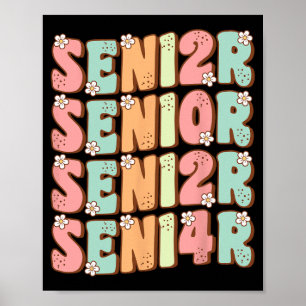 Senior Graduation Cute Groovy Senior Cl Of 2024 Poster