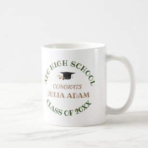 Senior graduation high school modern typography coffee mug