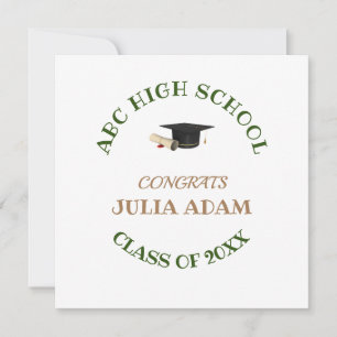 Senior graduation high school modern typography invitation
