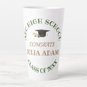 Senior graduation high school modern typography latte mug