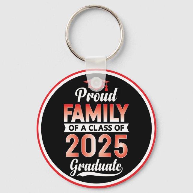 Senior Graduation Proud Family of a 2025 Graduate Key Ring (Back)