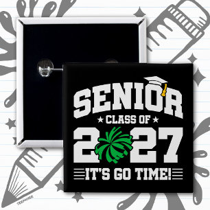 Senior Graduation Quote Cheer Squad Class of 2027 15 Cm Square Badge