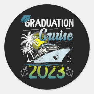 Senior Graduation Trip Cruise 2023 Aw Ship Graduat Classic Round Sticker
