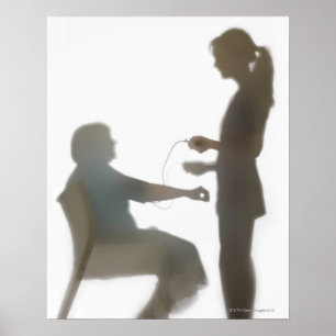 Senior health check / blood pressure reading poster