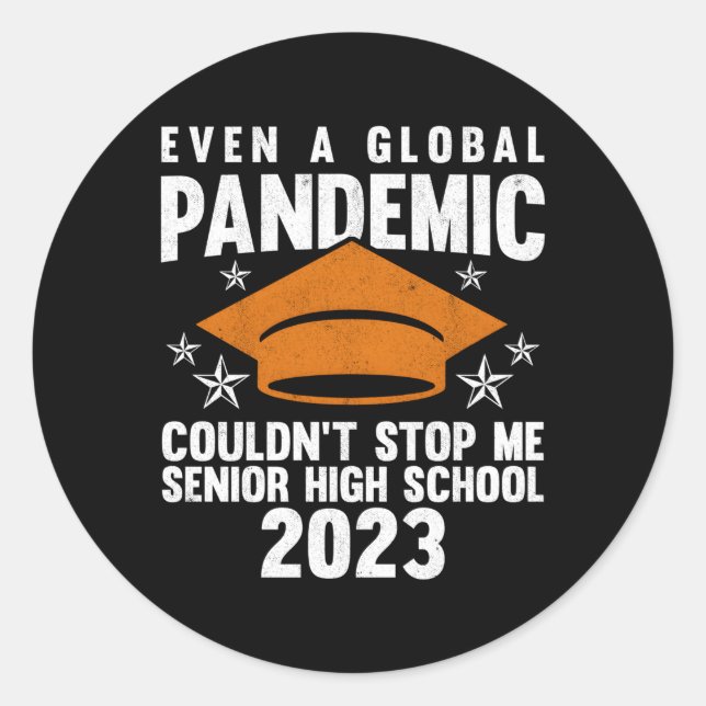 Senior High School 2023 Degree Graduation Graduate Classic Round Sticker (Front)