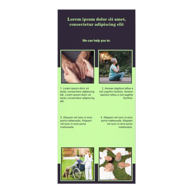 Senior Home Care Services Rack Card (Front)