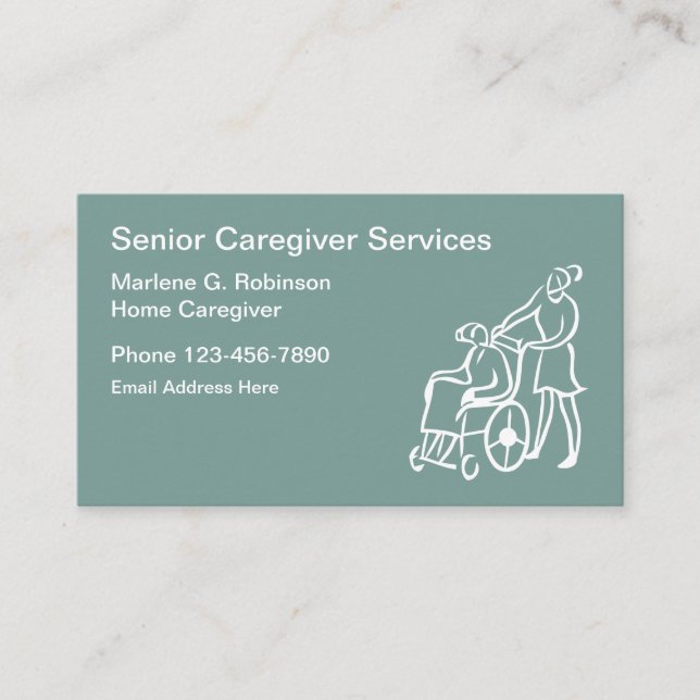 Senior Home Caretaker Business Card (Front)