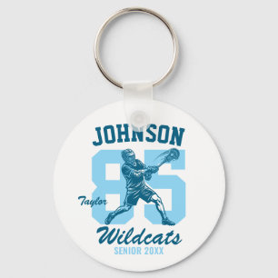 Senior Lacrosse Player College School Sports Team Key Ring