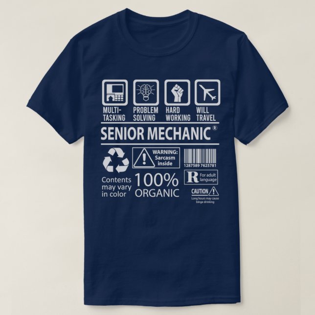 Senior Mechanic MultiTasking Certified Job Gift It T-Shirt (Design Front)
