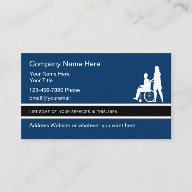 Senior Medical Assistance Business Cards (Front)