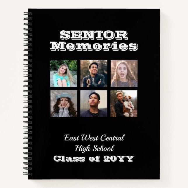 Senior Memories Class Photo Collage Notebook (Front)