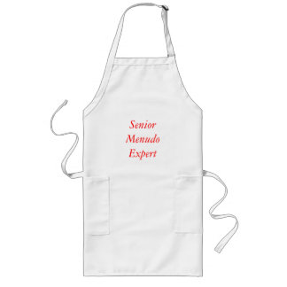 Senior Menudo Expert in red Long Apron