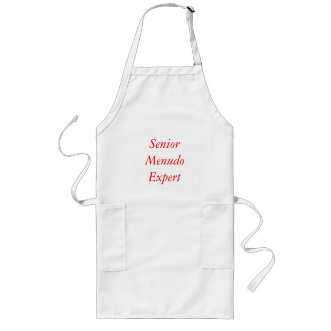 Senior Menudo Expert in red Long Apron (Front)