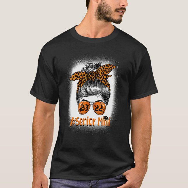Senior Mimi 2022 Basketball Senior Leopard Messy B T-Shirt (Front)