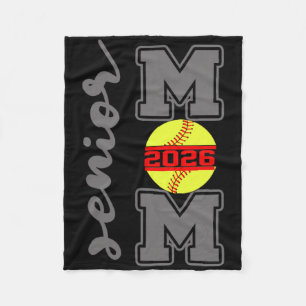 Senior Mom 2026 Softll Athlete Proud Parent Gradua Fleece Blanket