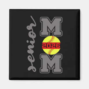 Senior Mom 2026 Softll Athlete Proud Parent Gradua Magnet