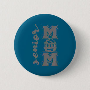 Senior mom 2026 wrestling athlete proud parent 6 cm round badge