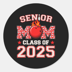 Senior Mom Cl Of 2025 Bowling Graduation Mama 2025 Classic Round Sticker