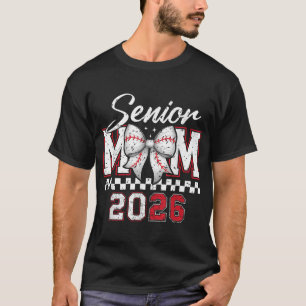 Senior Mom Class Of 2026 Coquette Baseball  T-Shirt