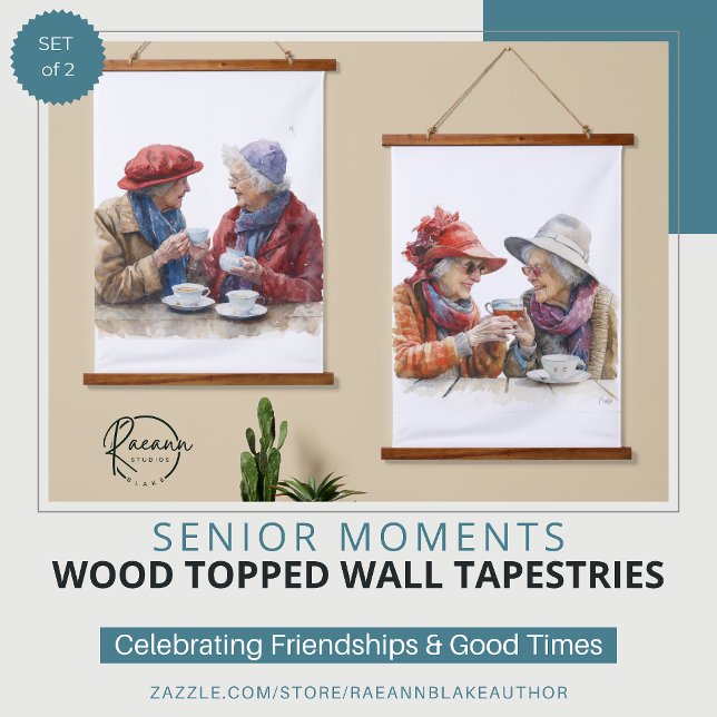 Senior Moments Wood Topped Wall Tapestry (Creator Uploaded)