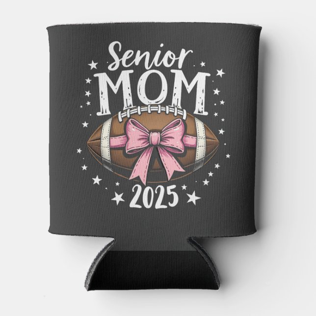 Senior Mum 2025 Class of Graduation Football  Can Cooler (Front)