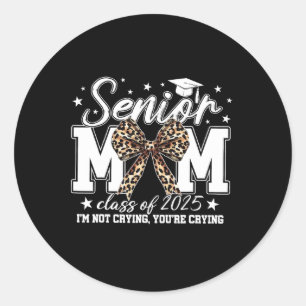 Senior Mum 2025 Graduation Cl Of 2025 Coquette Bow Classic Round Sticker