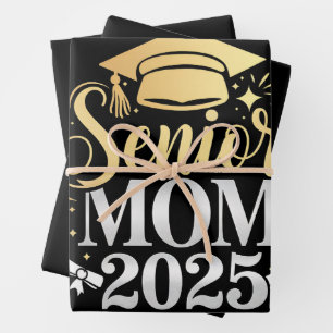 Senior Mum 2025 Graduation Family Son Daughter Wrapping Paper Sheet