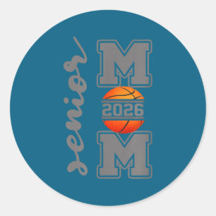 Senior mum 2026 basketball athlete proud parent classic round sticker