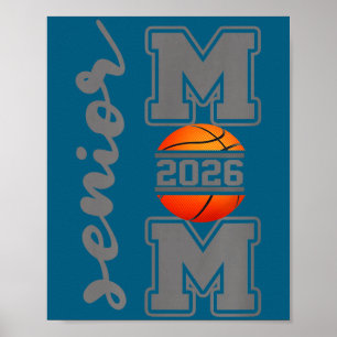 Senior mum 2026 basketball athlete proud parent poster