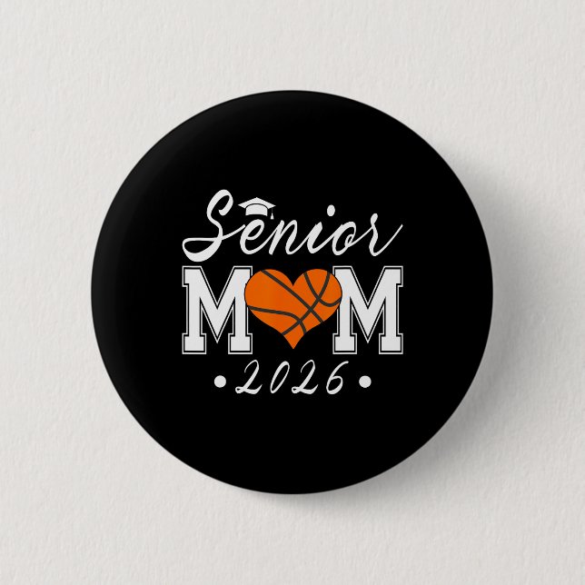 Senior Mum 2026 Cl Of 2026 Sketll Graduate Mother  6 Cm Round Badge (Front)