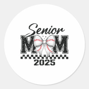 Senior Mum Bysebyll 2025 Cl Of 2025 Graduation 1 Classic Round Sticker