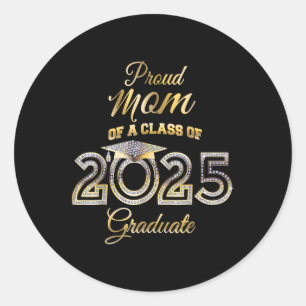 Senior Mum Cl Of 2025 Proud Mum Of Graduate Heart Classic Round Sticker