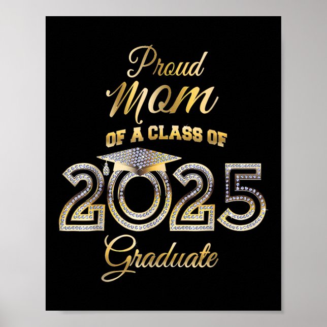 Senior Mum Cl Of 2025 Proud Mum Of Graduate Heart  Poster (Front)