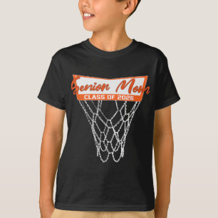 Senior Mum Cl Of 2026 Basketball Net Graduation Mo T-Shirt