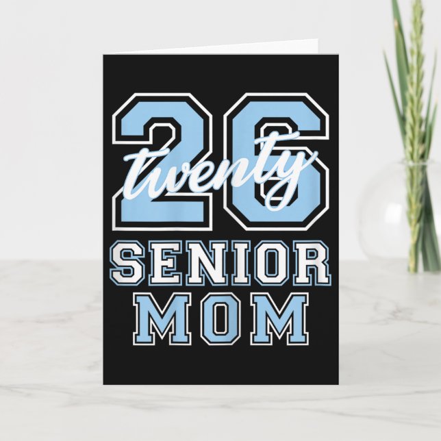 Senior Mum Cl Of 2026 Graduation Pale Blue Letters Card (Front)