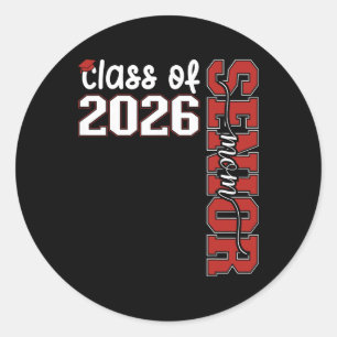 Senior Mum Cl Of 2026 Senior Mama 2026 Graduation Classic Round Sticker