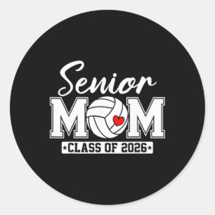Senior Mum Cl Of 2026 Volleyball Mum Graduation Classic Round Sticker