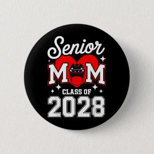 Senior Mum Cl Of 2028 Hockey Graduation Heart 6 Cm Round Badge