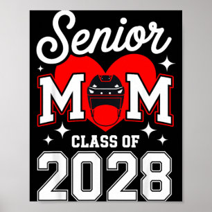 Senior Mum Cl Of 2028 Hockey Graduation Heart Poster
